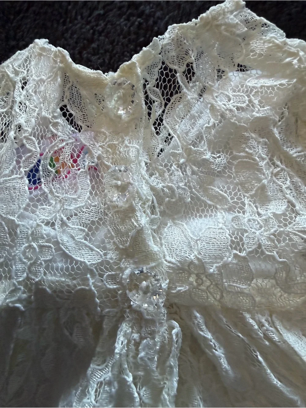 Ivory Lace Formal Dress for Girls with Pink Rose Accent and Matching Hat